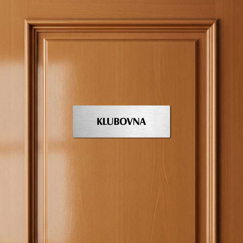 Klubovna, 240x79mm, zlatá popiska s ozdobou uprostřed